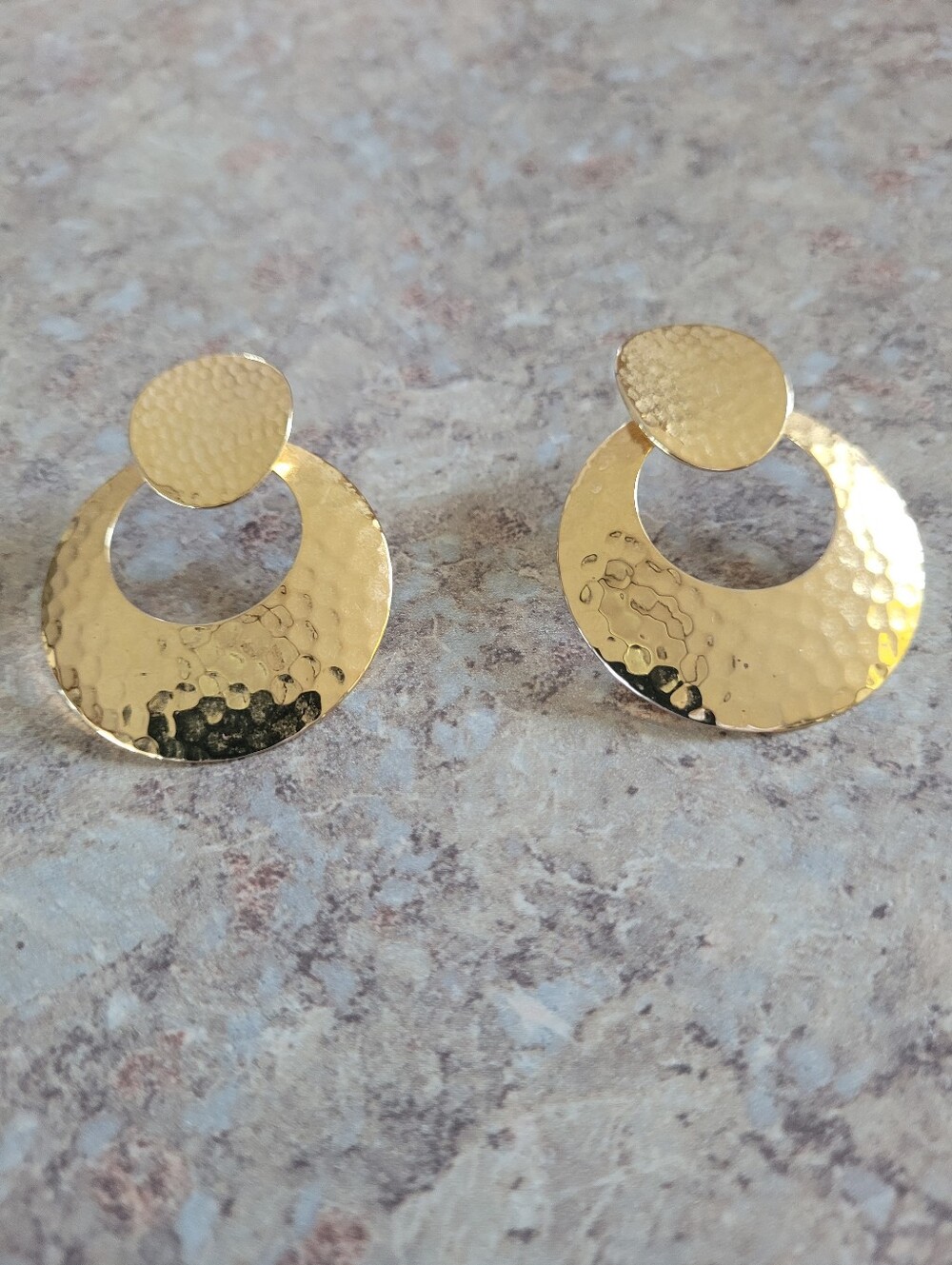 Premier Designs Gold Hammered Circle Drop Earrings - Women Jewelry